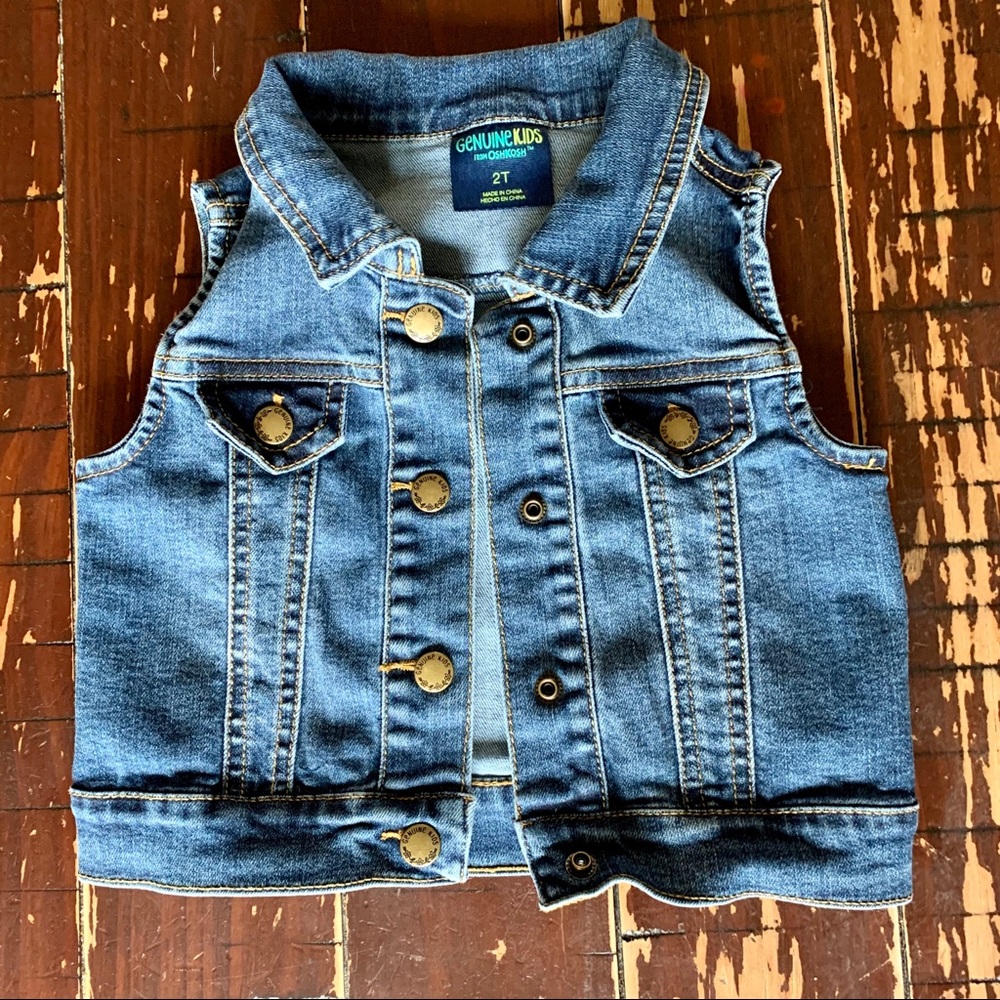Genuine Kids Denim Vest Jacket Toddler Size 2
